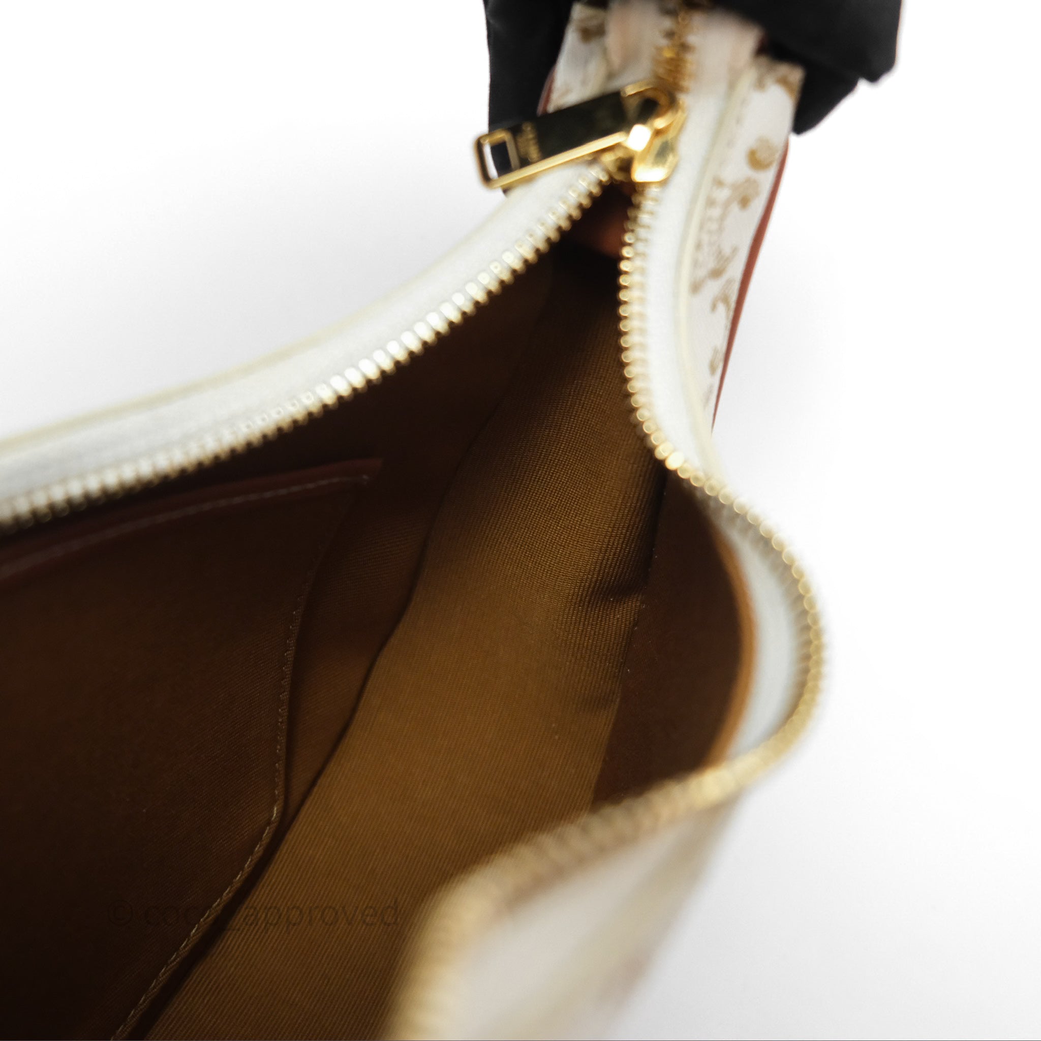 Celine Ava Bag in Triomphe Canvas & Calfskin Leather - White Luxury Shoulder Bag for Women | Perfect for Work, Travel & Everyday Use
