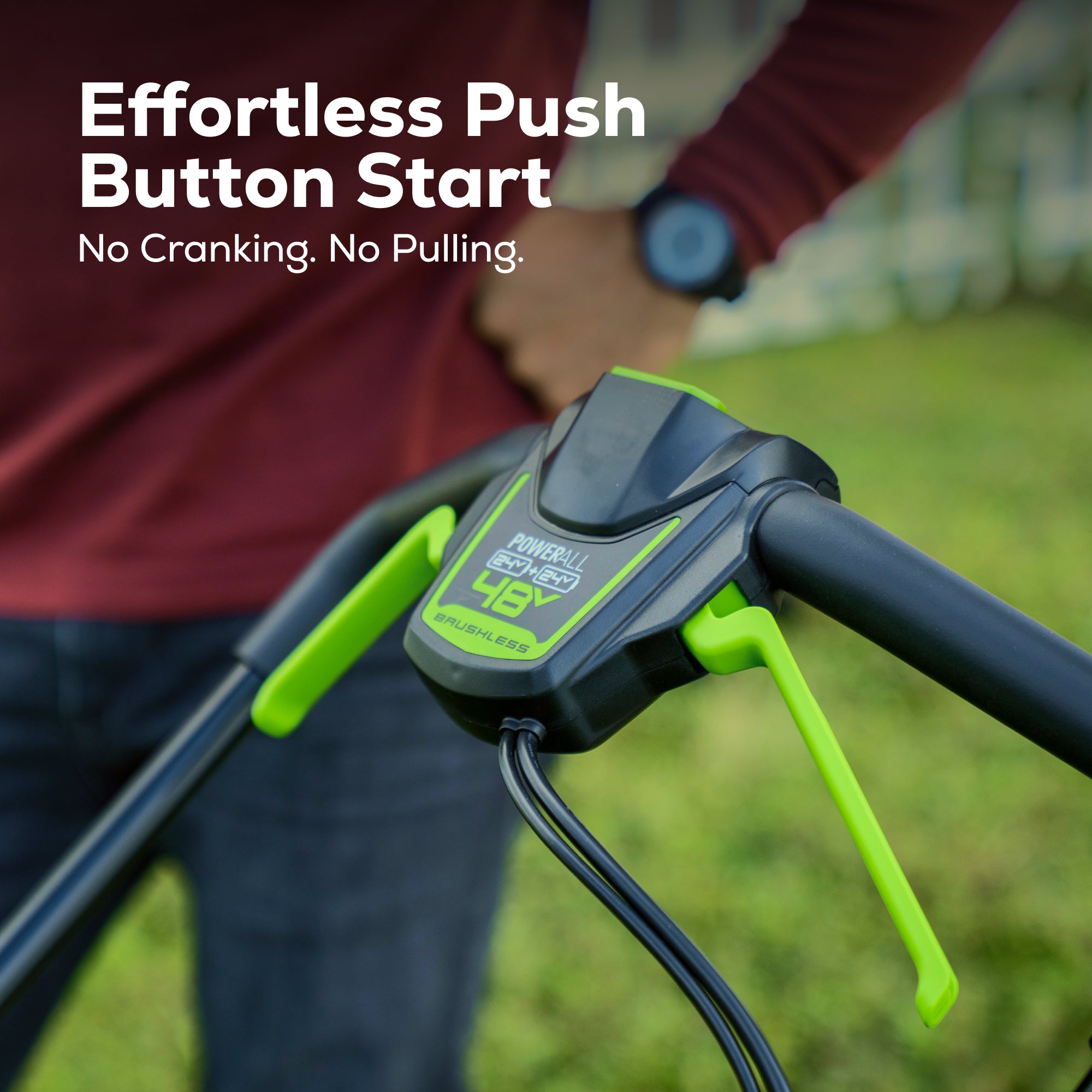48V (2x24V) 20-Inch Cordless Battery Push Lawn Mower with Two 4.0Ah USB Batteries & Dual Port Fast Charger - Perfect for Medium to Large Yards and Eco-Friendly Lawn Care
