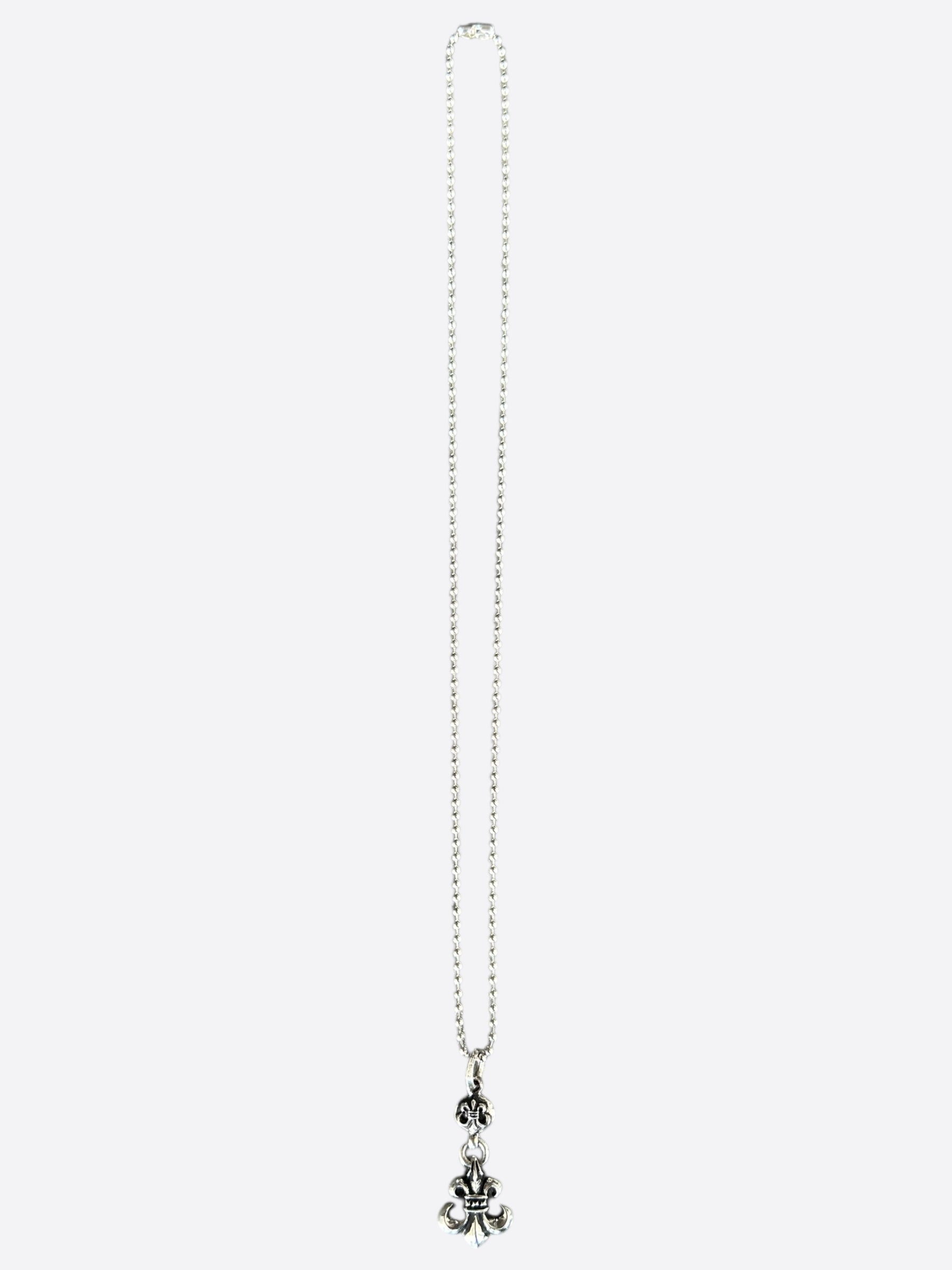 Chrome Hearts Sterling Silver Fleur Ball Pendant Necklace for Women - Elegant Gothic Jewelry for Parties, Weddings & Everyday Wear