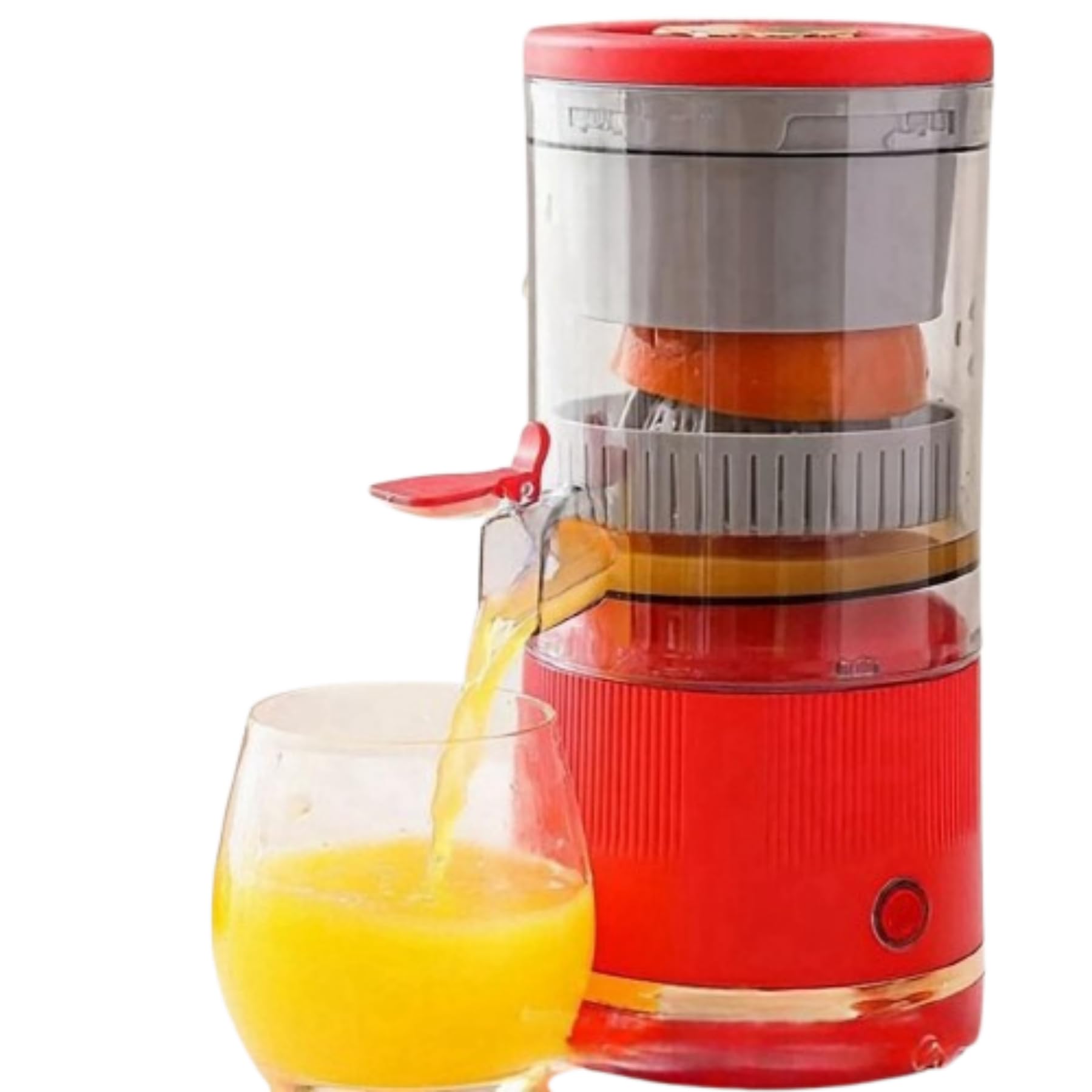 Automatic Separation Juicer - Portable Electric Juicer Machine for Fruits & Vegetables, USB Rechargeable with Cleaning Brush (Red, 3.7V) - Perfect for Home, Office, Gym & Outdoor Use
