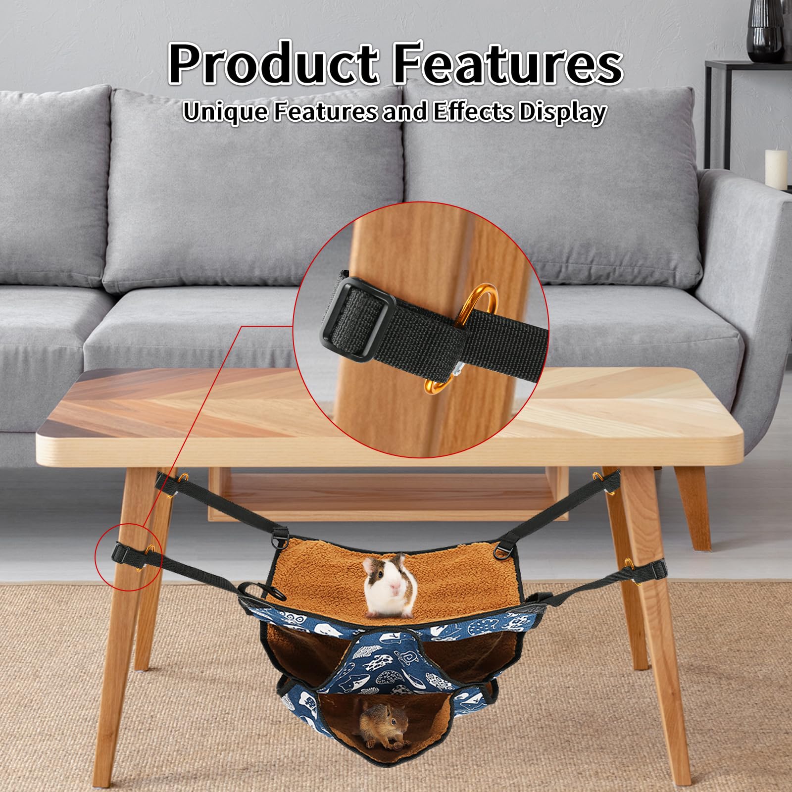 2PCS Guinea Pig & Rat Bed Hammock for Cage - Soft Hanging Small Animal Bed with Hideout - Perfect for Chinchillas, Mice & Pet Rats - Cage Accessories for Cozy Sleeping & Playtime
