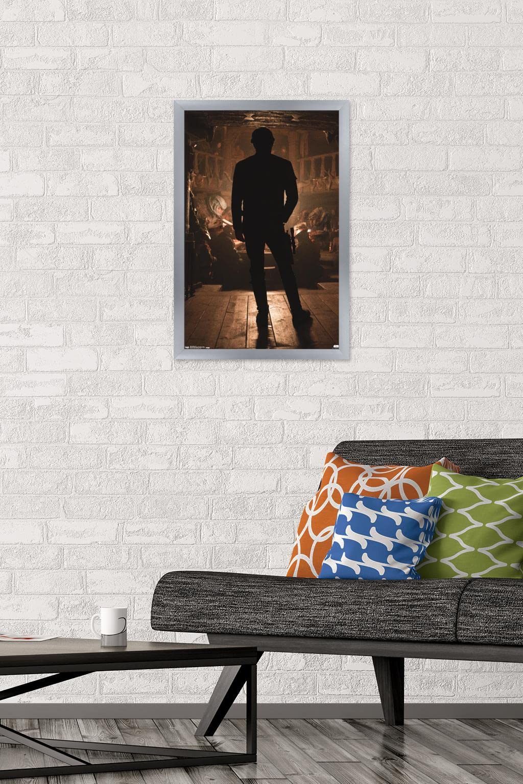 Star Wars Han Solo Movie Poster - 22.4x14.7 Inch Silver Framed Wall Art | Official Licensed Collectible | Perfect for Home Theater, Game Room & Office Decor