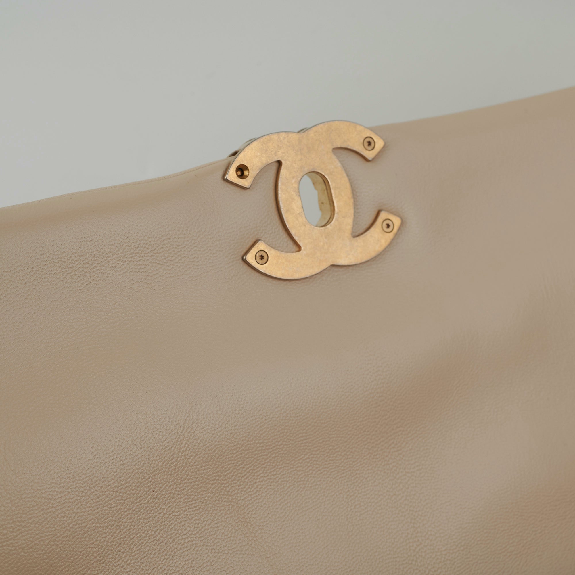 Chanel Medium/Large 19 Flap Bag in Beige - Luxury Designer Handbag for Women, Perfect for Work, Travel & Everyday Use
