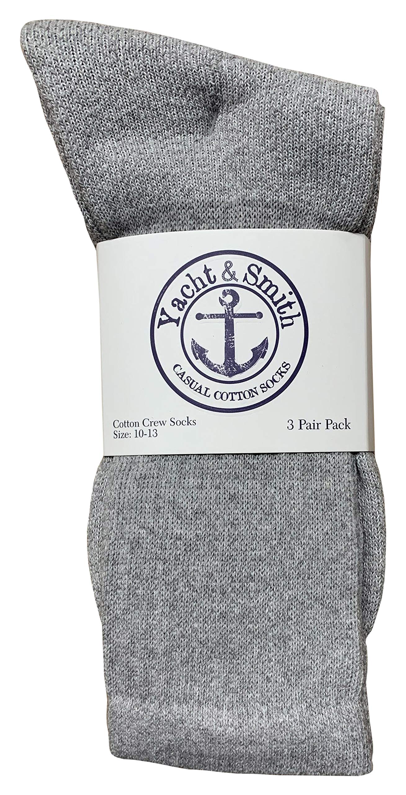 Yacht & Smith 240-Pack Bulk Men's Cotton Crew Socks - Breathable Athletic Socks for Sports, Work & Everyday Wear - Value Pack of Comfortable Casual Socks