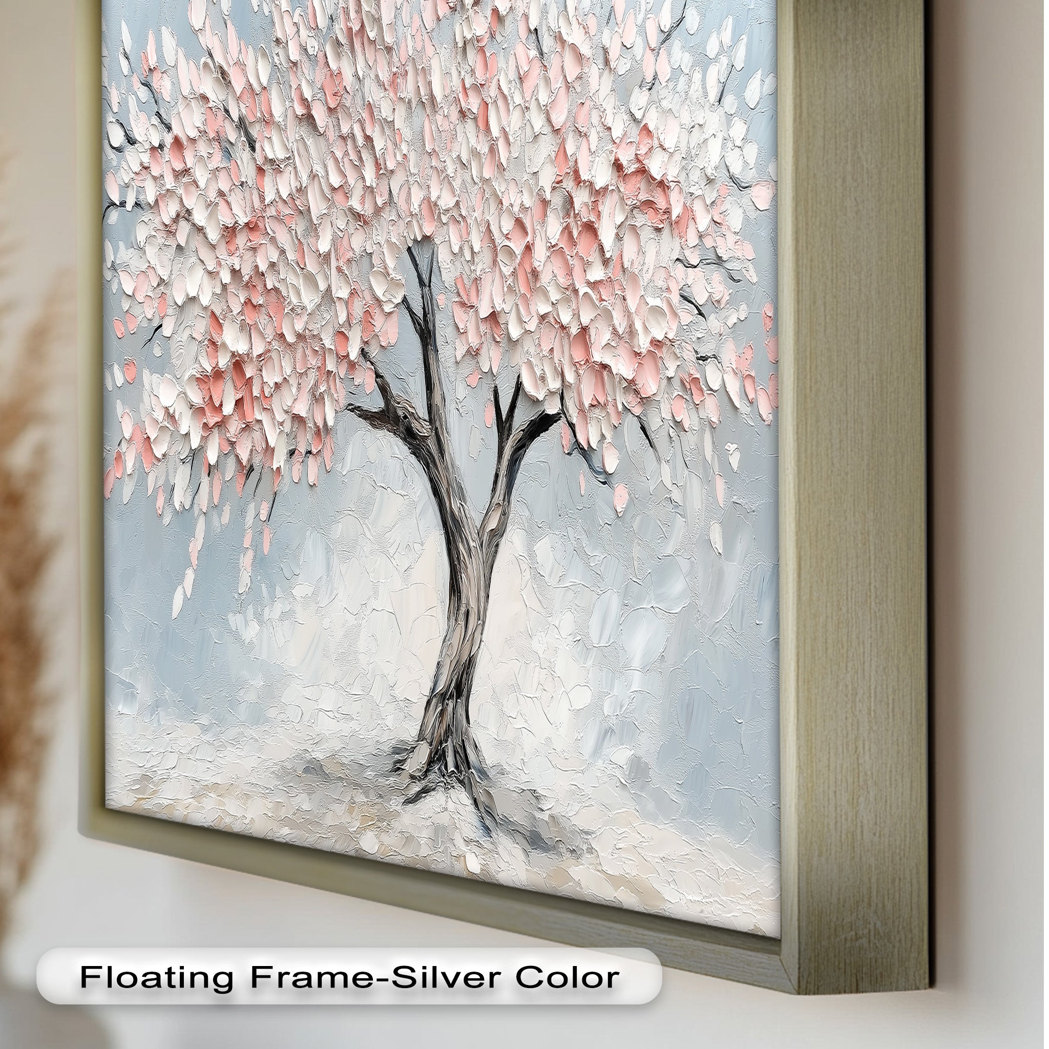 Blossoming Cherry Tree Floral Oil Painting - Handmade Canvas Art for Home Decor, Living Room, Bedroom & Office Wall