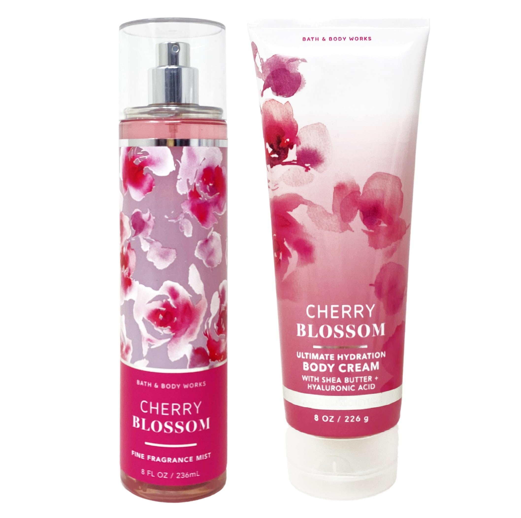 Cherry Blossom Fragrance Mist & Body Cream Gift Set - Full Size Duo for Women - Perfect for Gifts, Self-Care & Daily Moisturizing