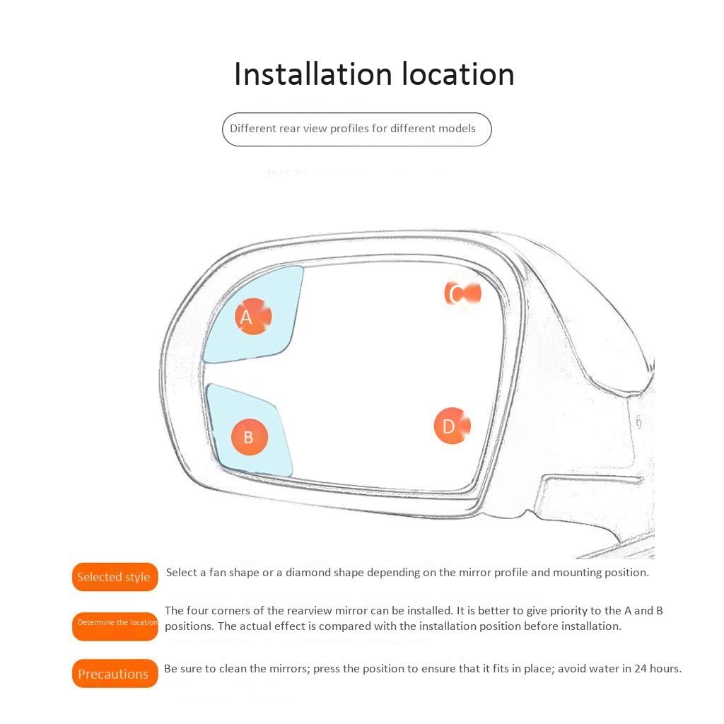 Rhombus Blind Spot Mirror - Rimless Adjustable HD Wide-Angle Rearview Mirror for Cars, SUVs & Trucks | Enhanced Safety for Lane Changing & Parking