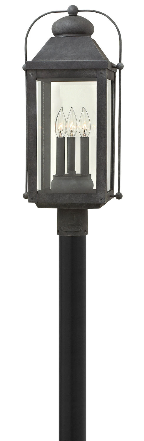 Vintage Zinc LED Post Top Light - Outdoor Pier Mount Lighting for Patio, Garden, and Walkway Illumination