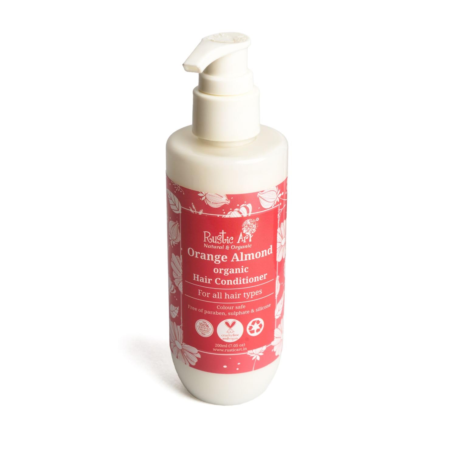 Organic Orange Almond Hair Conditioner with Coconut Milk & Jojoba Oil - 200ml for Soft, Manageable Hair - Natural & Nourishing for Women & Men - Perfect for Dry, Damaged Hair Care & Daily Hydration