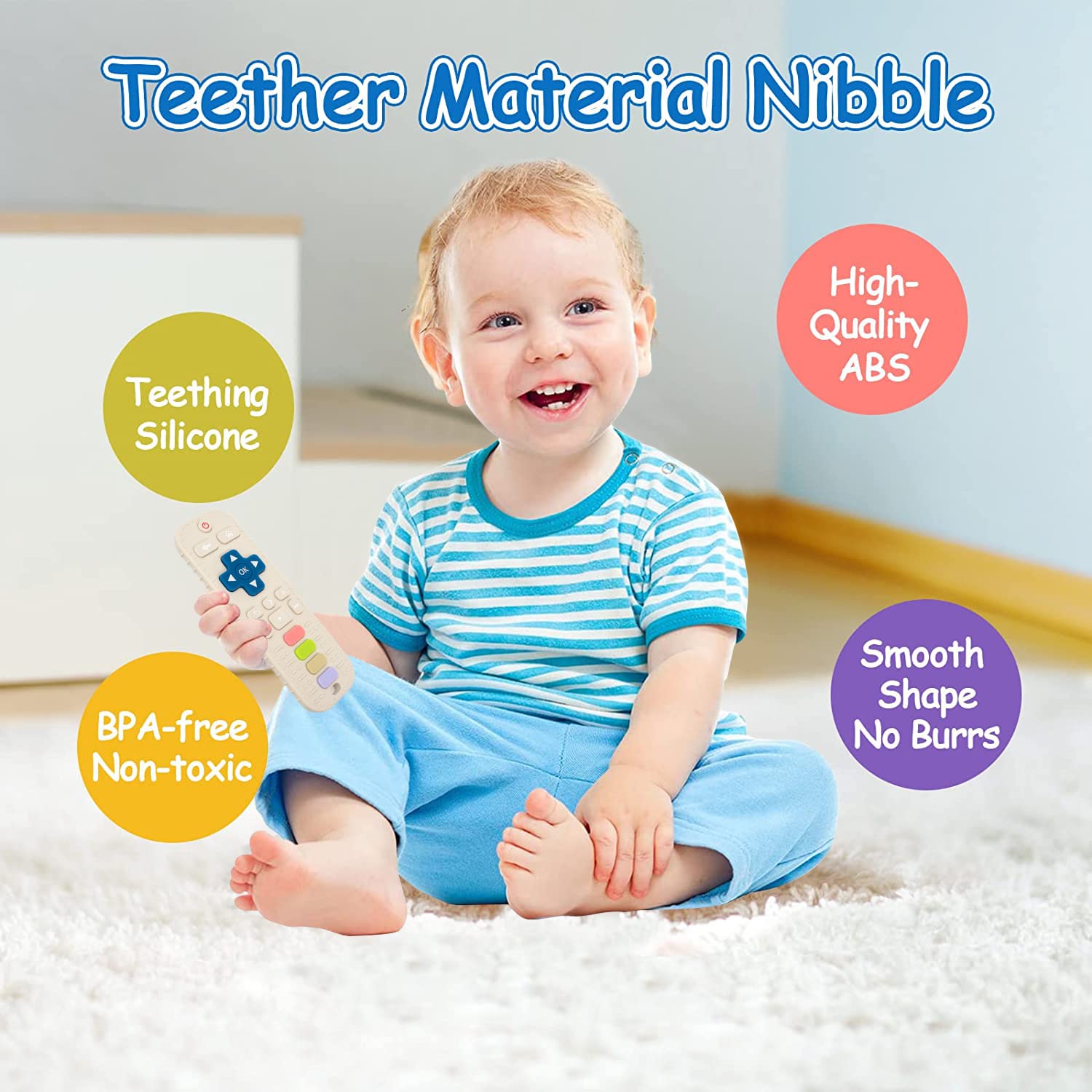 Best Baby Teething Toys for 6-12 Months - 2 Pack Soothing Teethers for Newborns & Toddlers (Gray + Blue) - Perfect Infant Teething Relief & Baby Shower Gift for Boys & Girls - Ideal for Home, Travel & Daycare Use