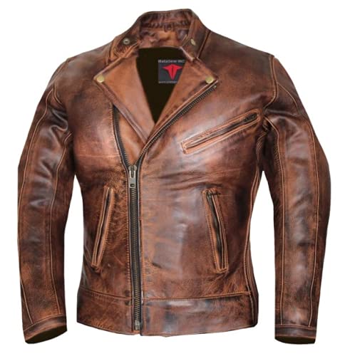 MATAGEAR Women's CE Armor Motorcycle Leather Jacket - Brown Biker Jacket for Safety & Style | Perfect for Riding, Commuting & Outdoor Adventures