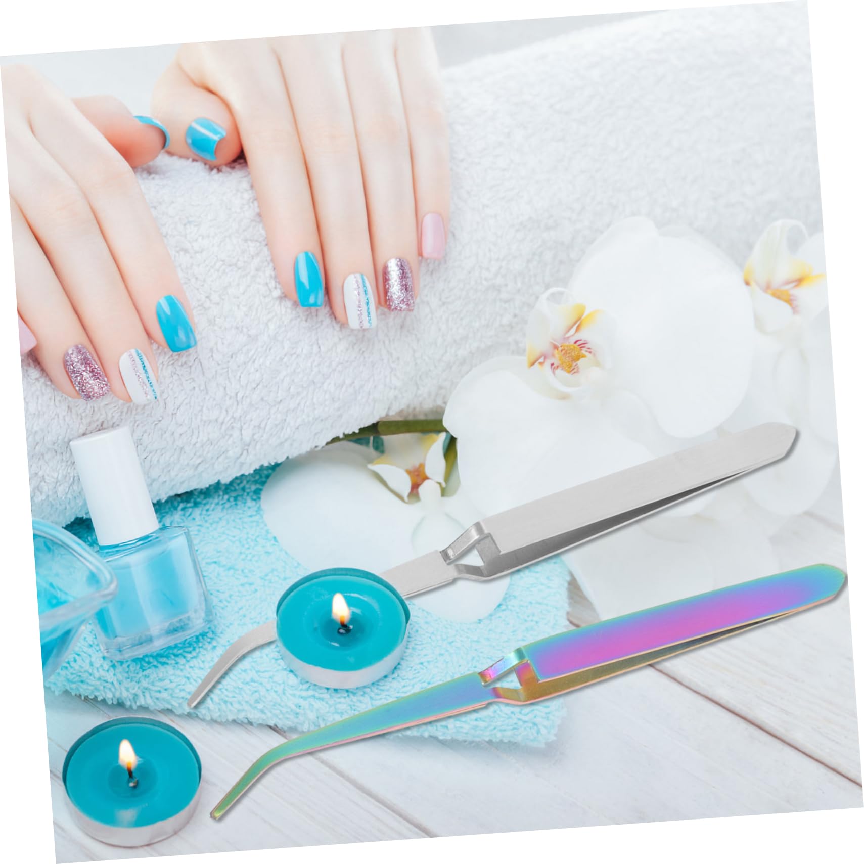 Beavorty 2Pcs Stainless Steel Nail Shaping Clips for Gel Manicure & Nail Art - Professional Nail Extension Tweezers, Pinching Tools for DIY & Salon Use - Perfect for Acrylic, Gel, and Press-On Nails