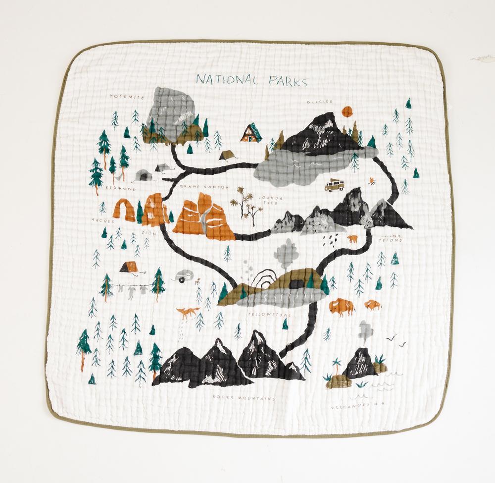 Soft Organic Cotton Muslin Reversible Baby Blanket - Breathable & Lightweight for Nursery, Swaddling, and Stroller Use