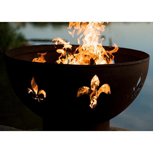 Fleur de Lis Fire Pit - Outdoor Cast Iron Fire Bowl for Patio, Garden, Backyard - Decorative & Functional Fireplace for Camping, Bonfires, and Gatherings