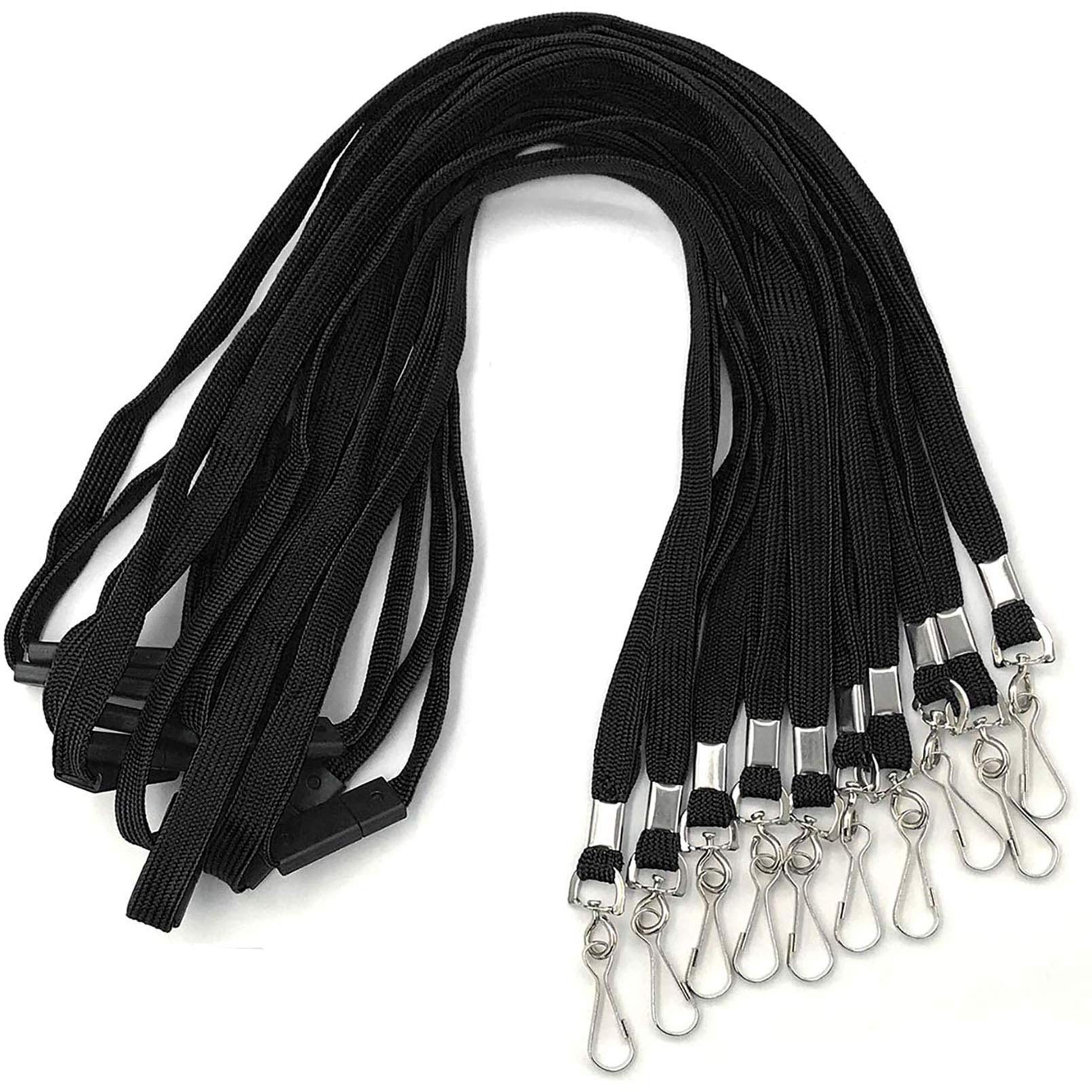 Beebel Breakaway Lanyard with J Hook - Black ID Badge Holder for Work & Events