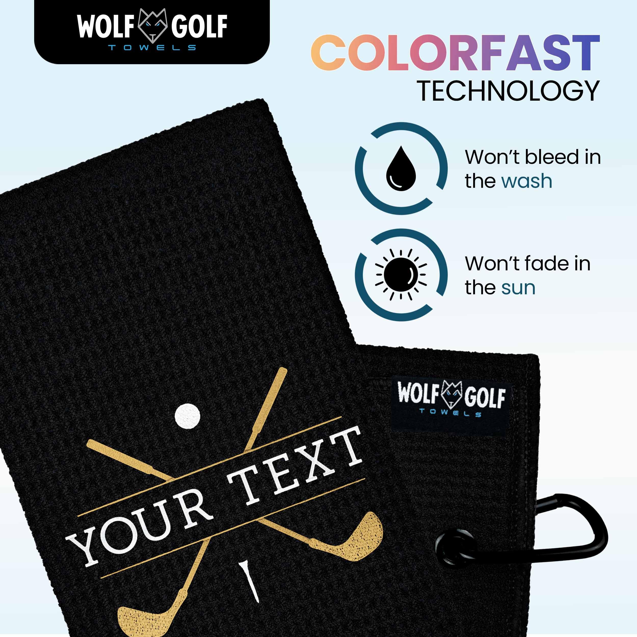 Custom Personalized Golf Towel for Golf Bags - Monogrammed Golf Gift for Men & Women | Perfect for Golf Courses, Driving Ranges & Sports Events