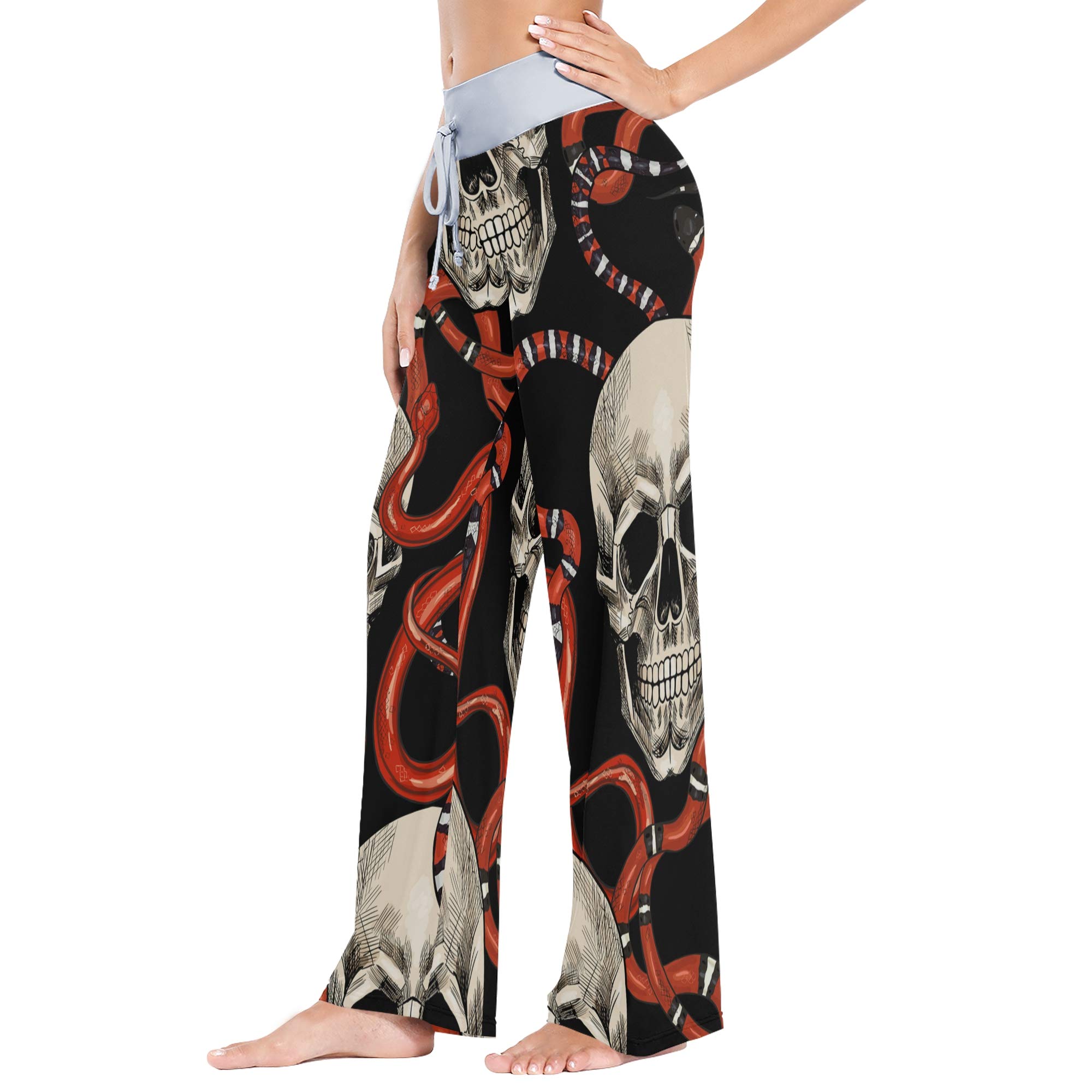 Women's High Waist Palazzo Pajama Pants - Soft Lounge Pants with Drawstring Wide Leg for Sleep, Yoga & Home Relaxation