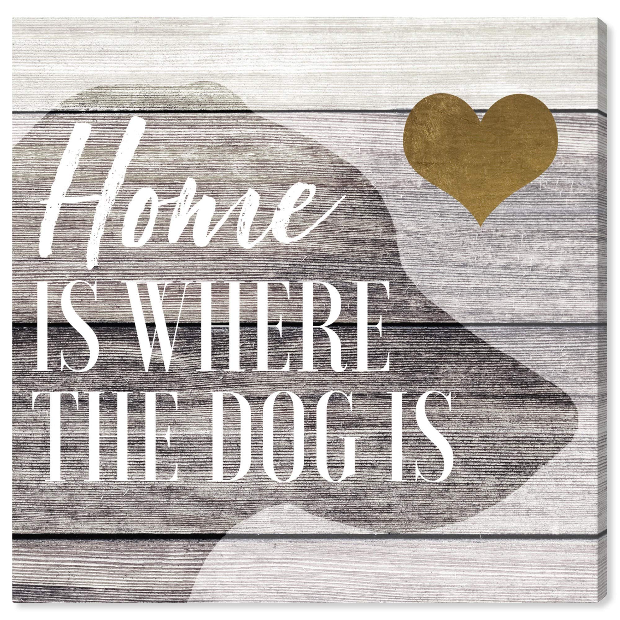 Oliver Gal Artist Co. Dog Lover Wall Art Canvas Print - 20x20 Inch Typography Quote Home Decor in Brown & Gold | Perfect for Living Room, Bedroom & Pet-Themed Spaces