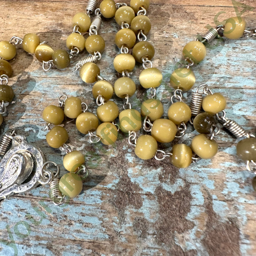Vintage Beaded Carved Shell Cameo Rosary Necklace - Elegant Religious Jewelry for Women, Perfect for Church, Weddings & Special Occasions