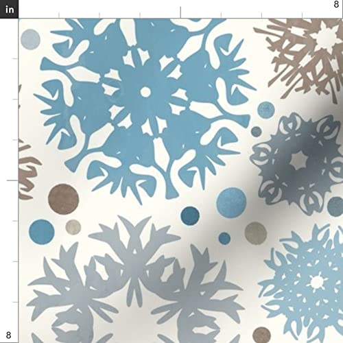 Ice Crystals Snowflakes Printed Minky Fabric by The Yard - Soft Plush Material for Sewing Baby Blankets, Quilt Backing & DIY Projects - Perfect for Nursery Decor, Winter Crafts & Cozy Home Textiles