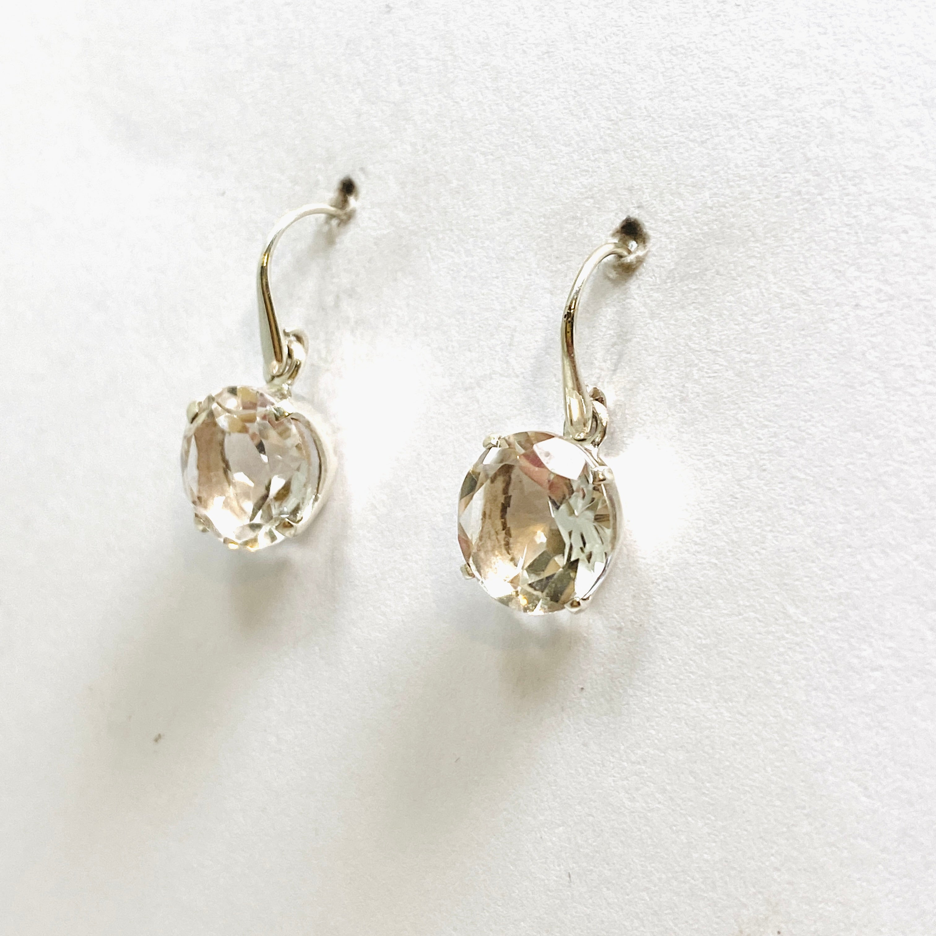 Clear Quartz Round Faceted Earrings for Women | Elegant Crystal Stud Earrings | Perfect for Everyday Wear, Office & Special Occasions