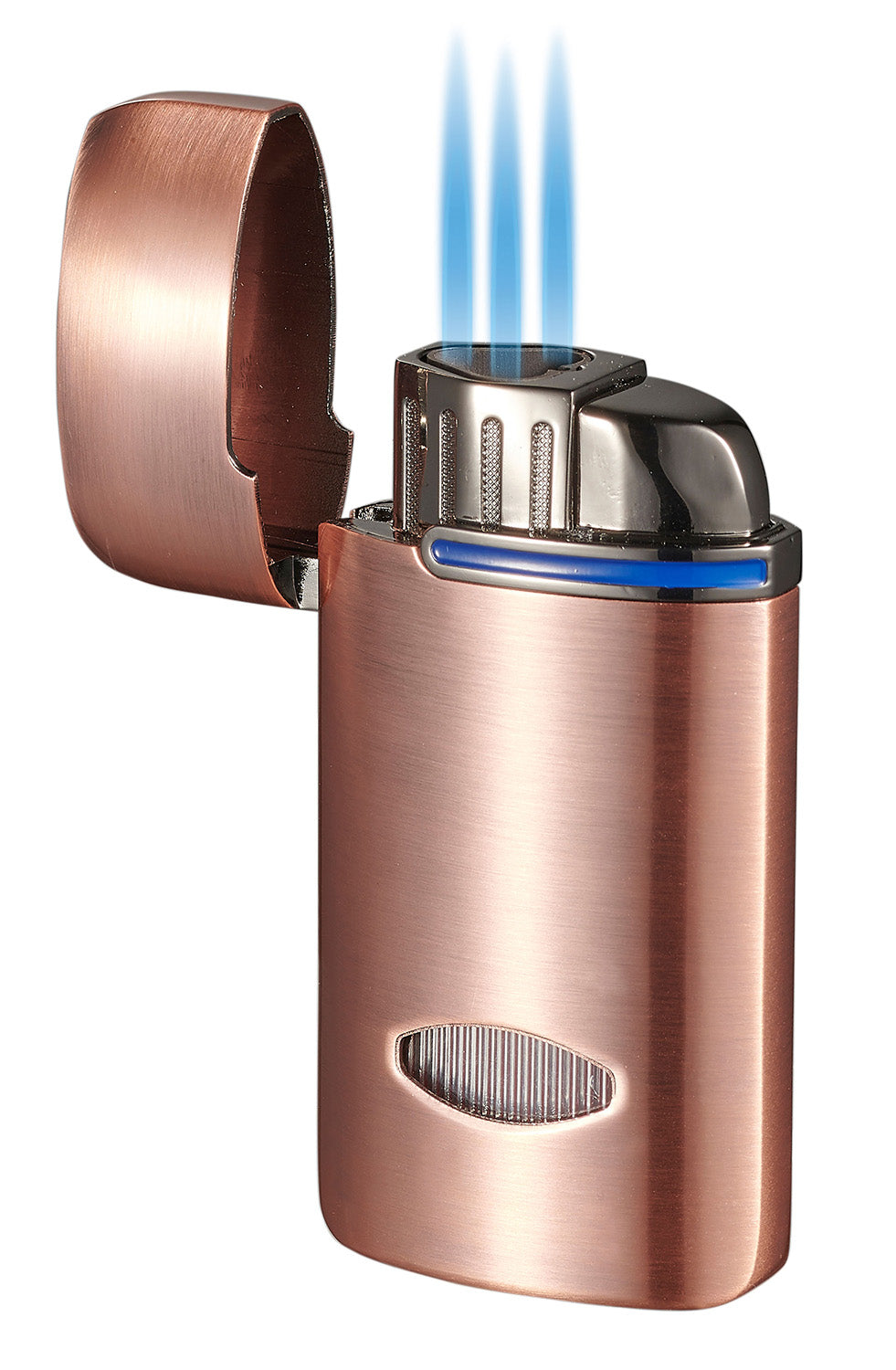 Visol Panda Triple Flame Cigar Lighter - Windproof Butane Torch Lighter with Copper Finish | Perfect for Cigars, Cigarettes & Outdoor Use