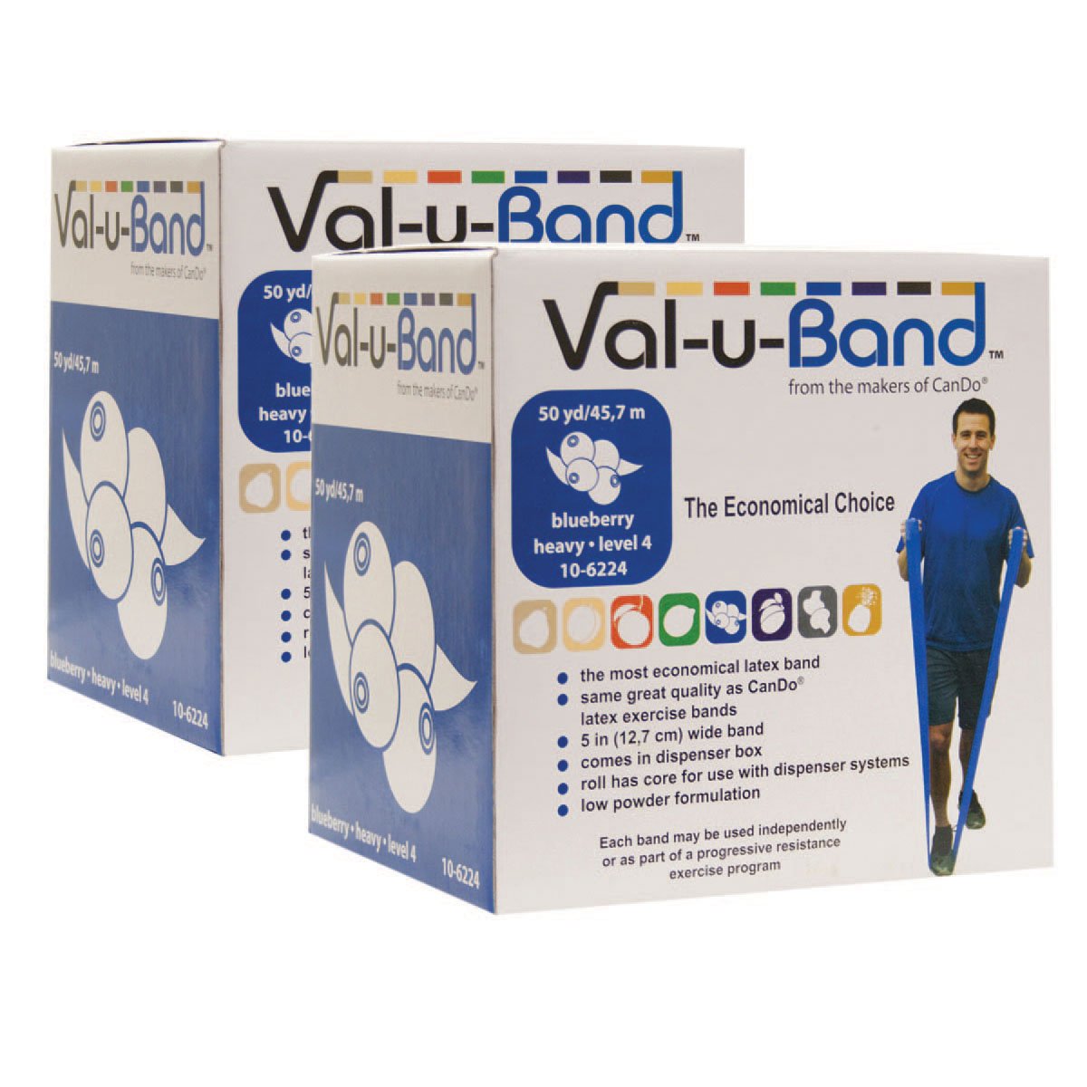 Val-U-Band Exercise Resistance Bands Twin Pack - Blueberry for Home Workouts, Yoga, Pilates & Strength Training