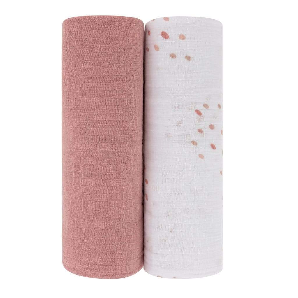 Ely's&Co. 100% Cotton Muslin Swaddle Blankets for Babies (2 Pack) - Soft & Breathable for Newborn Swaddling, Nursing Cover, Stroller Blanket