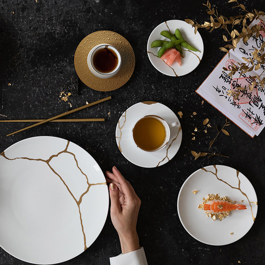 Bernardaud Kintsugi Plate - Handcrafted Japanese Ceramic Dish for Home Decor & Dining | Perfect for Gifts, Wedding Registry & Luxury Tableware