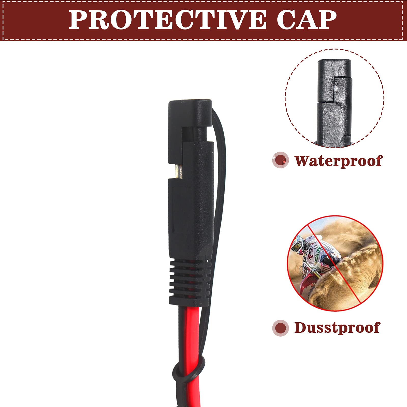 15FT 12V Cigarette Lighter to SAE Extension Cable - Quick Release Battery Charging Power Cord with Reverse Polarity Adapter for Car, RV, Boat, Sprayer & Trickle Charging - Durable Automotive Accessory for Road Trips & Emergency Power Supply