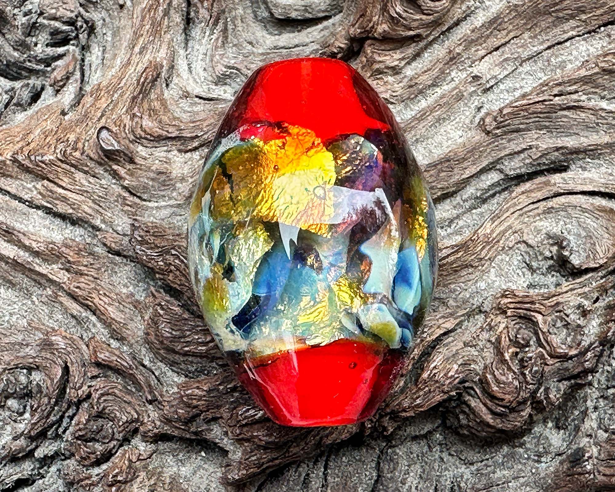 Handmade Red Galaxy Lampwork Glass Focal Bead for Jewelry Making - Perfect for Necklaces, Bracelets & DIY Craft Projects