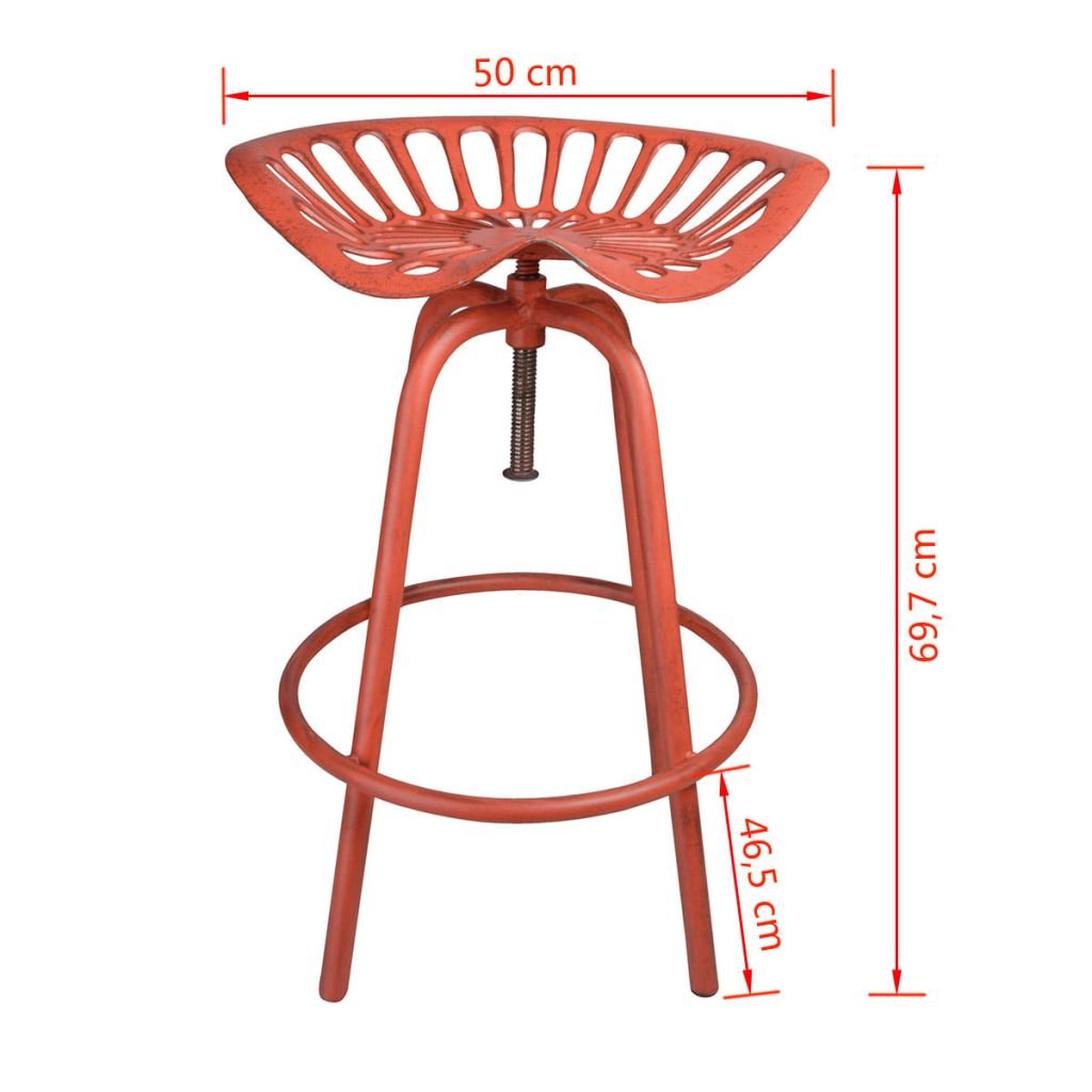 Esschert Design Red Tractor Chair - Durable Outdoor Garden Seating for Patio, Farmhouse, and Countryside Decor