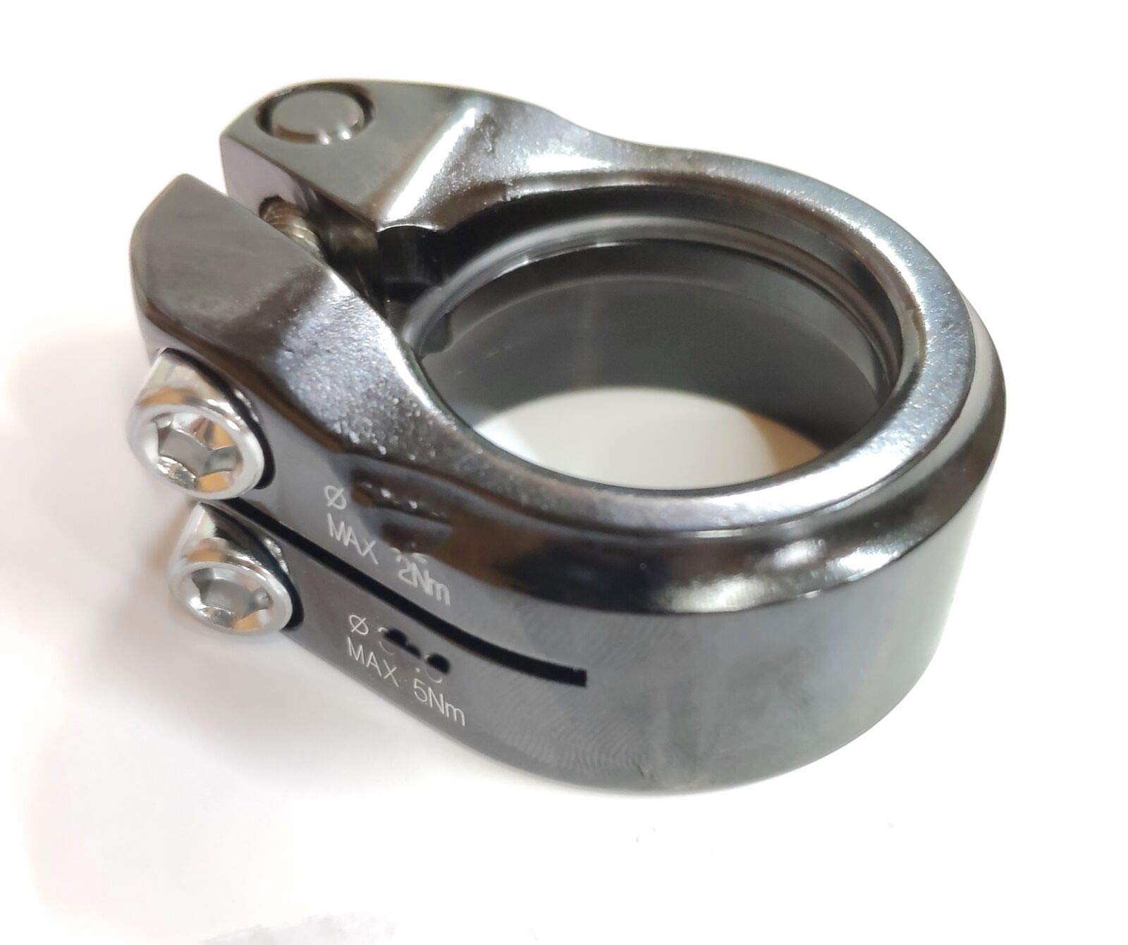31.8mm & 28.6mm Twin Seatpost Clamp for Bicycles - Black Aluminum Alloy Bike Seat Post Clamp - Perfect for Road Bikes, Mountain Bikes and Cycling Accessories