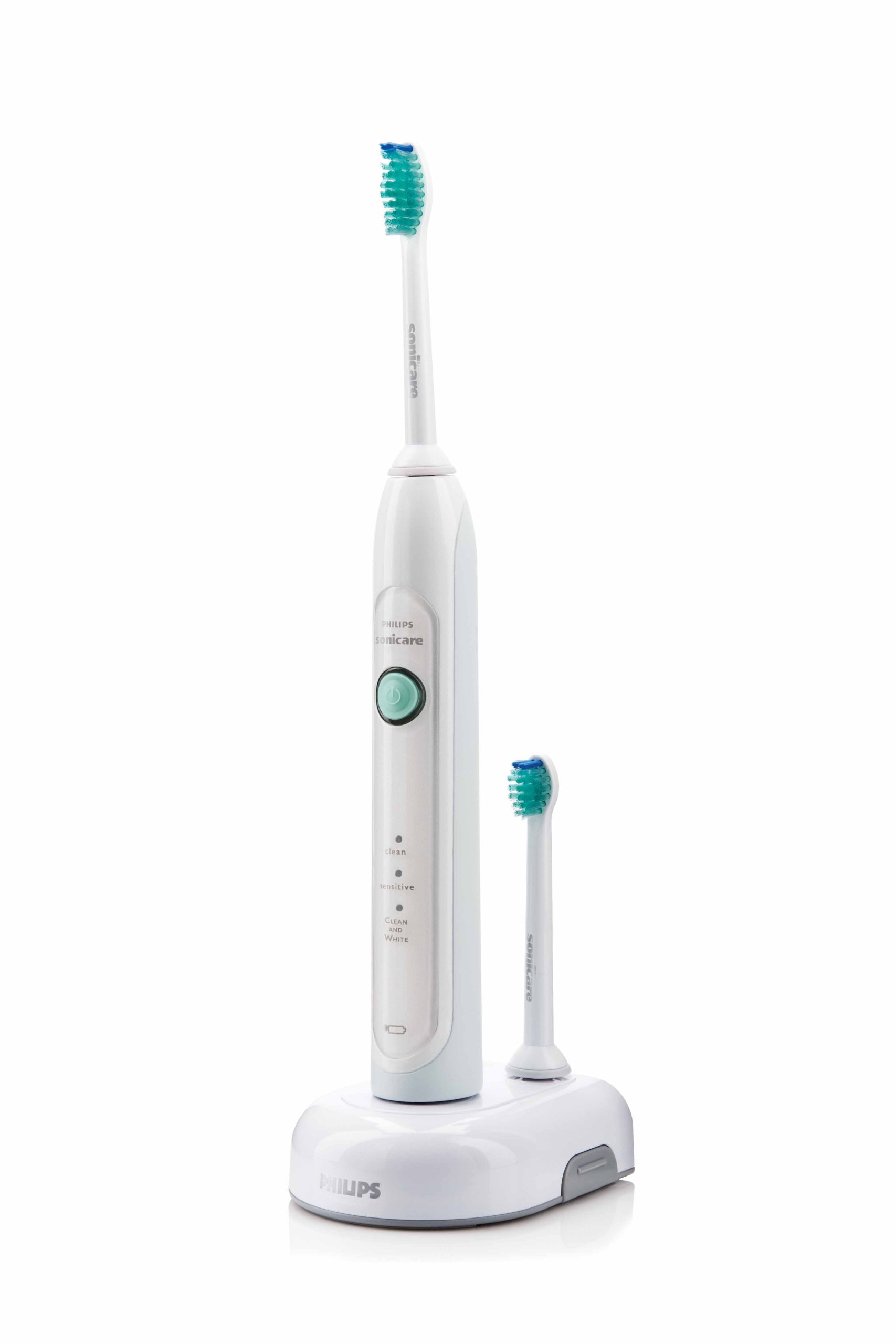 Philips Sonicare HX6711/02 HealthyWhite 710 Rechargeable Electric Toothbrush with Pressure Sensor & 2 Brush Heads - Professional Teeth Cleaning for Whitening & Gum Care - Perfect for Travel & Daily Oral Hygiene Routine