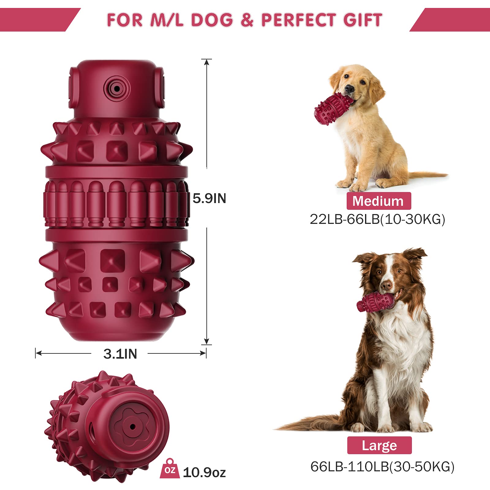 Indestructible Dog Chew Toys for Aggressive Chewers - Durable Interactive Teeth Cleaning Toys for Medium & Large Breed Dogs - Anxiety Relief & Dental Health - Perfect for Playtime, Training, and Long-Lasting Entertainment