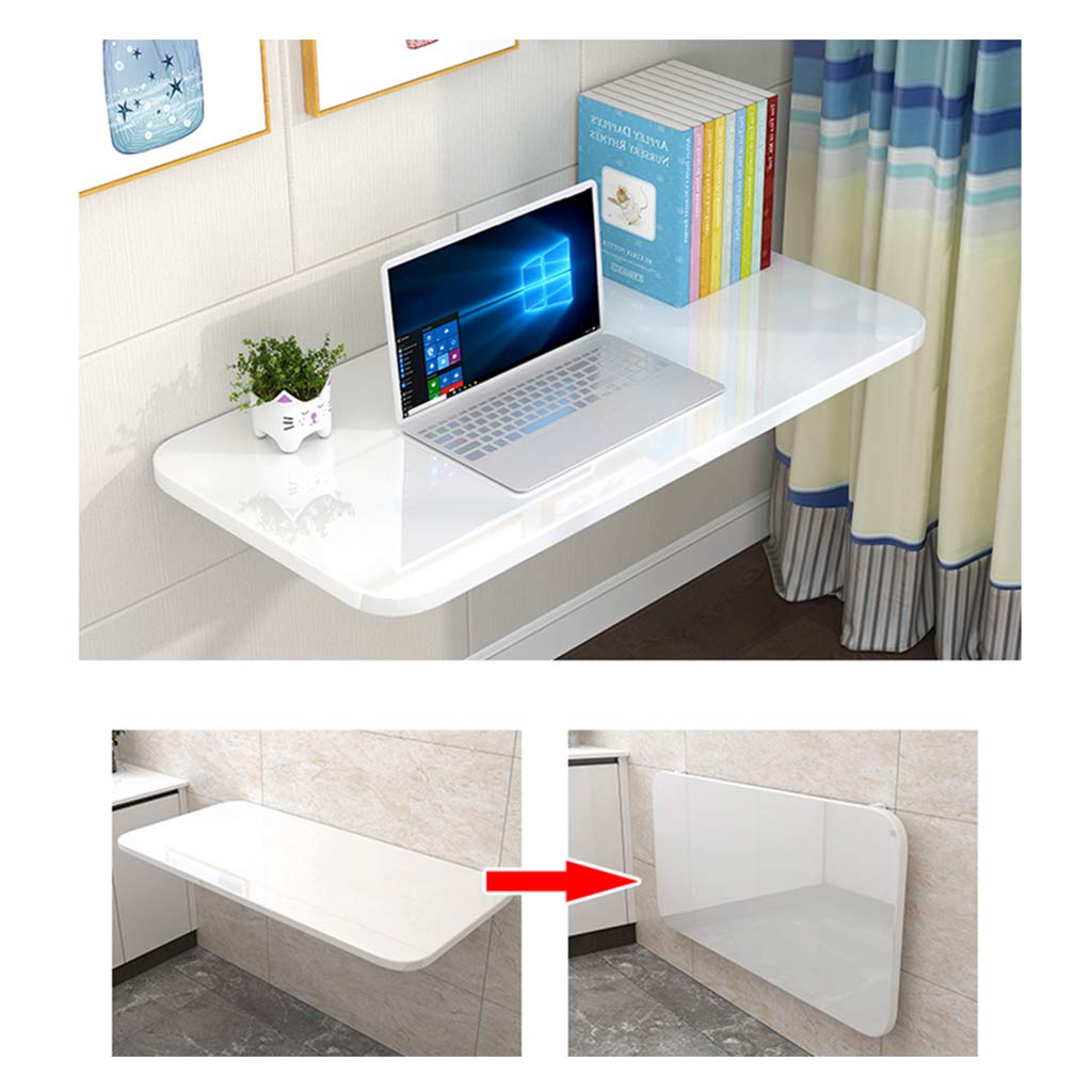 Folding Wall-Mounted Drop-Leaf Table with Heavy Duty Cold Rolled Steel Shelf Bracket | Space-Saving Kitchen & Dining Table, Home Office Computer Desk | Perfect for Small Apartments, Studio Living & Compact Workspaces