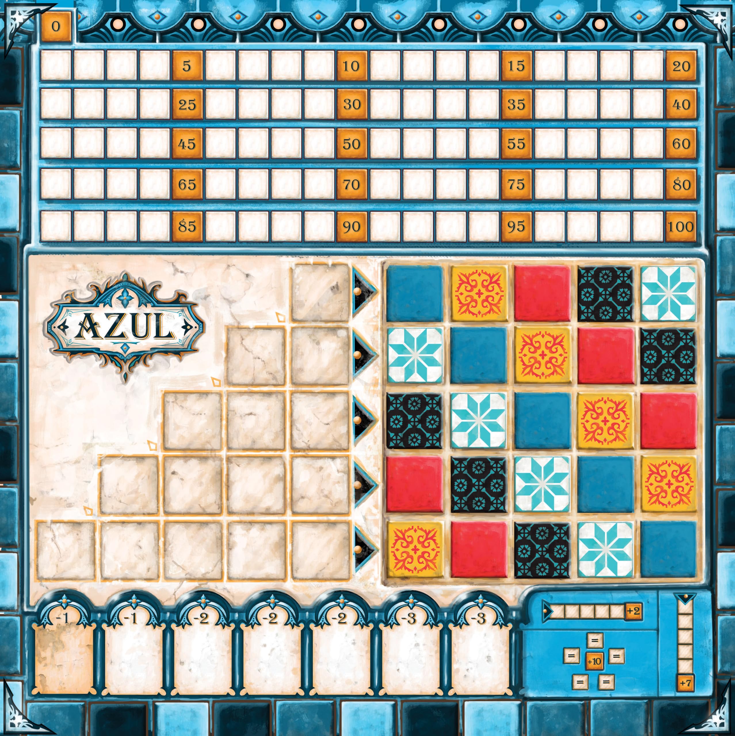 Azul Board Game - Strategy Tile Placement Game for 2-4 Players | Family Board Game for Kids & Adults Ages 8+ | 30-45 Min Playtime | Bilingual English/Spanish | Perfect for Family Game Nights & Party Gatherings | by Next Move Games