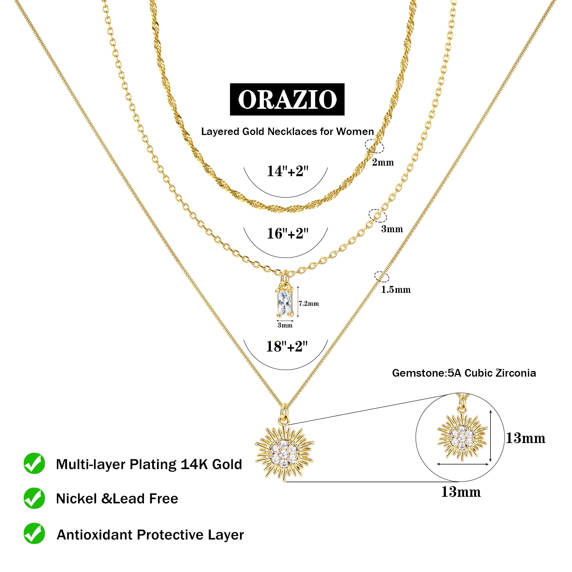 14K Gold Plated Layered Necklace Set for Women - Elegant Choker & Dainty Chain Pendant Necklaces | Trendy Stackable Jewelry Gift for Her | Perfect for Date Nights, Office Wear & Special Occasions