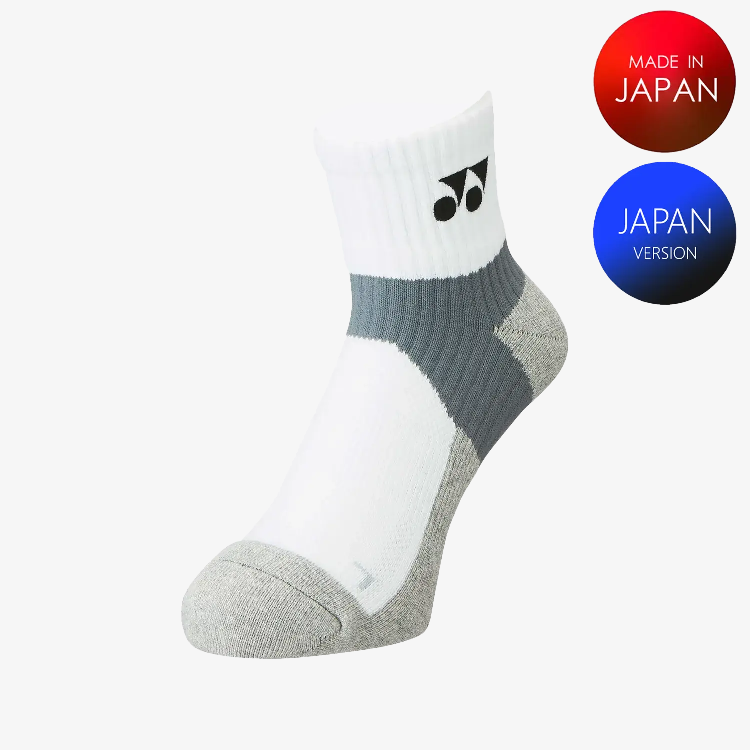 Yonex Men's Sports Crew Socks 19152 - Breathable Athletic Socks for Running, Tennis & Gym - Gray (Medium) - Perfect for Workouts & Casual Wear