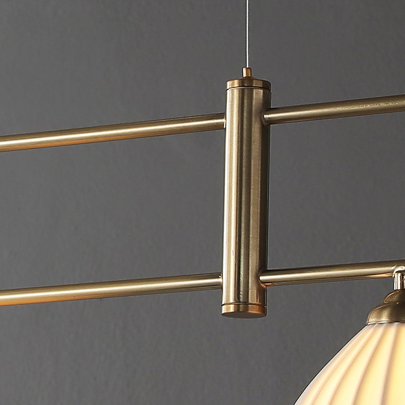 Modern Fin Pendant Light - Adjustable Hanging Ceiling Lamp for Kitchen Island, Dining Room & Bedroom | Industrial Style Lighting Fixture with Vintage Edison Bulbs