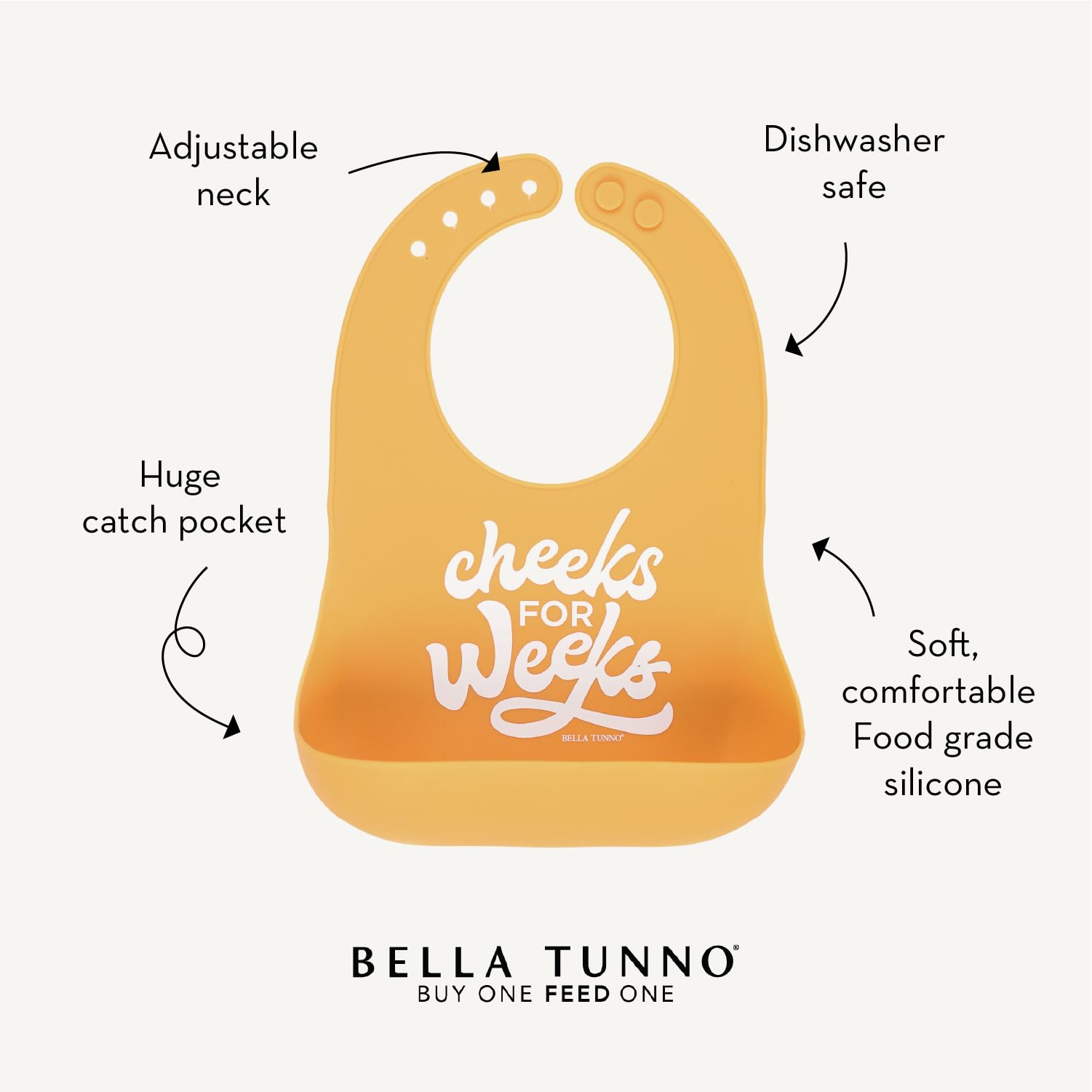 Bella Tunno Wonder Bib – Waterproof Silicone Baby Bib for Boys & Girls, BPA-Free & Non-Toxic Toddler Feeding Bib – Perfect for Mealtime, Travel, and Messy Play