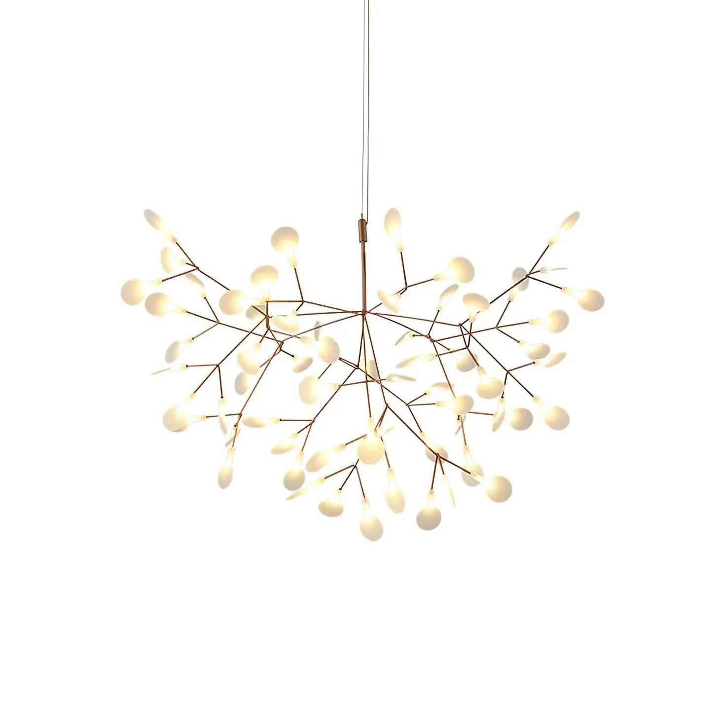 Elegant Rose Gold LED Chandelier with Branch Design - Modern Crystal Ceiling Light Fixture for Dining Room, Bedroom & Living Room Decor