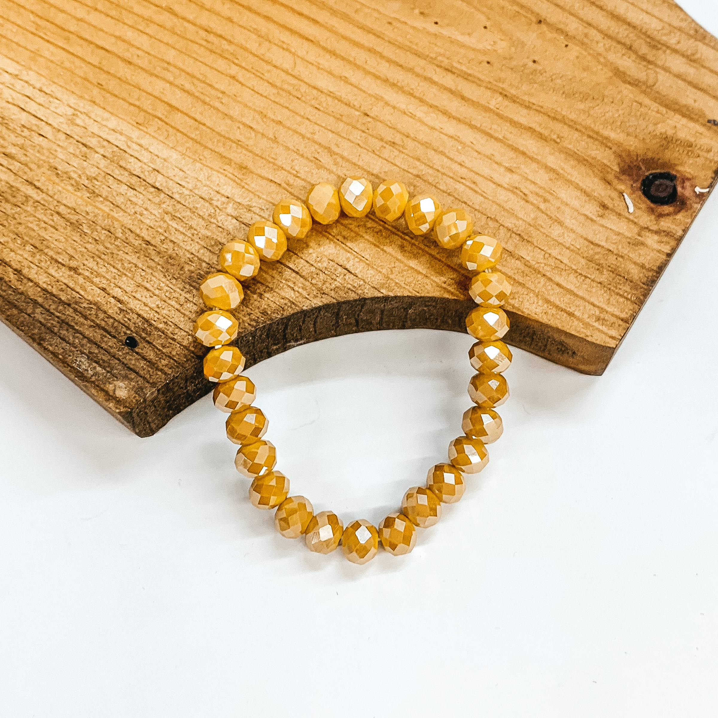 Golden Yellow Crystal Beaded Stacker Bracelet Set of 3 for $10 | Trendy Layered Bracelets for Women, Perfect for Parties, Weddings & Everyday Wear