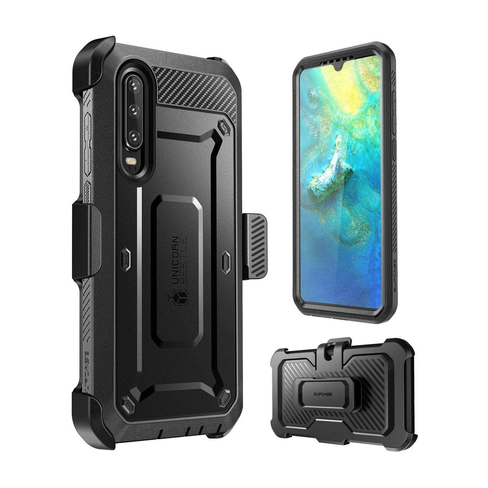 Huawei P30 Pro Unicorn Beetle Rugged Holster Case - Shockproof & Drop Protection - Heavy Duty Armor Cover for Outdoor, Work, and Adventure Use