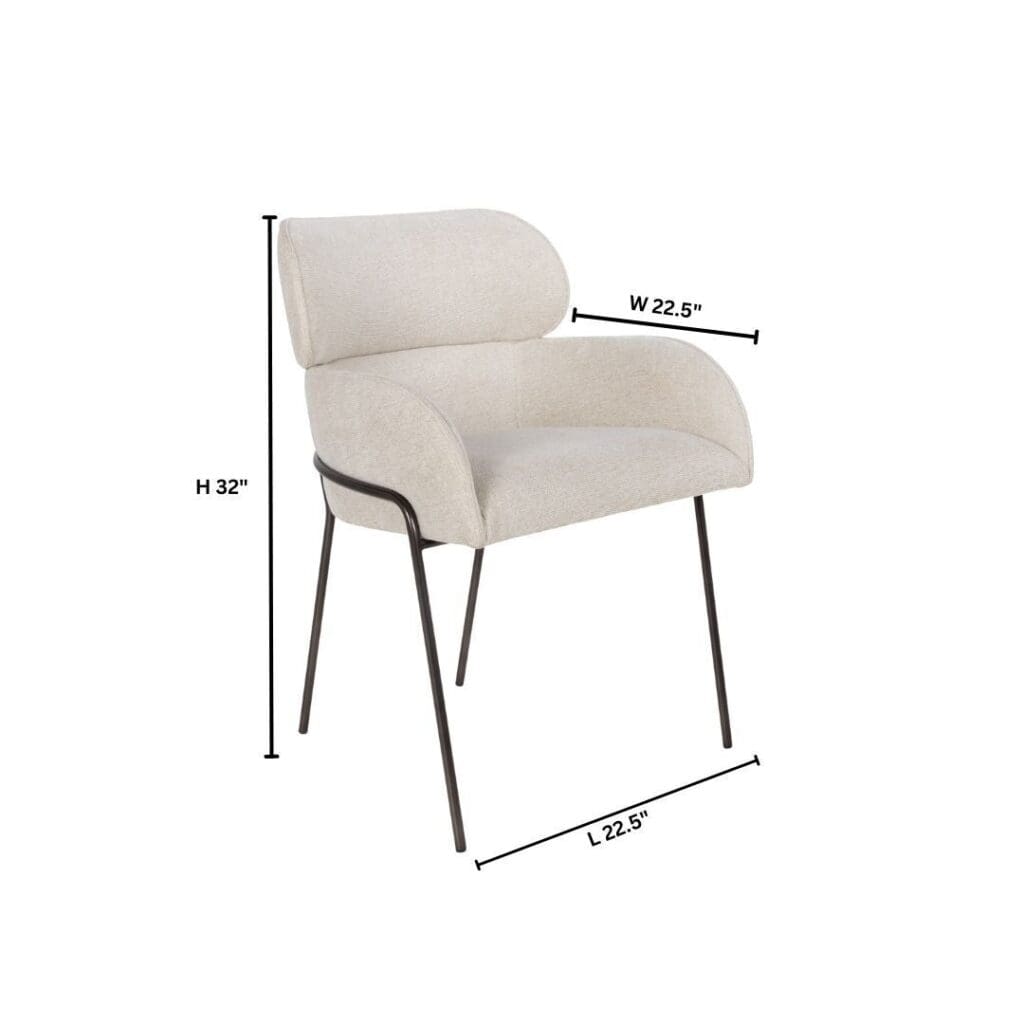 Cyan Design 11732 Julian Dining Chair - Onyx & Off White Upholstered Side Chair for Kitchen, Dining Room & Office - Comfortable Modern Seating for Home Decor