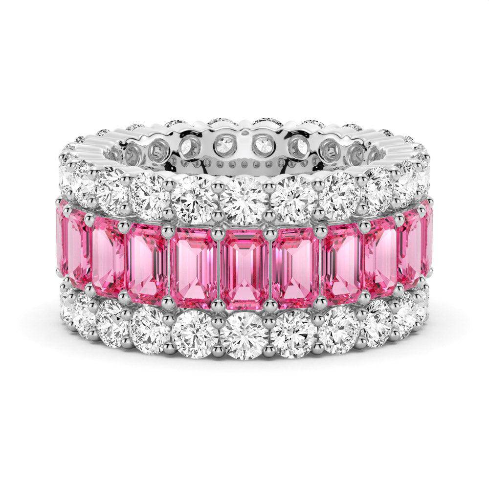 15.4 CT Lab-Created Baguette Gemstone Eternity Band for Women - Sparkling Wedding Ring, Anniversary Gift & Special Occasion Jewelry