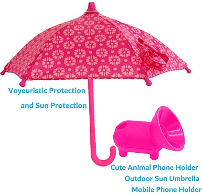 Universal Adjustable Phone Umbrella Sun Shade with Suction Cup Stand - Anti-Glare Screen Protector for Outdoor Smartphone Use at Beach, Pool & Travel