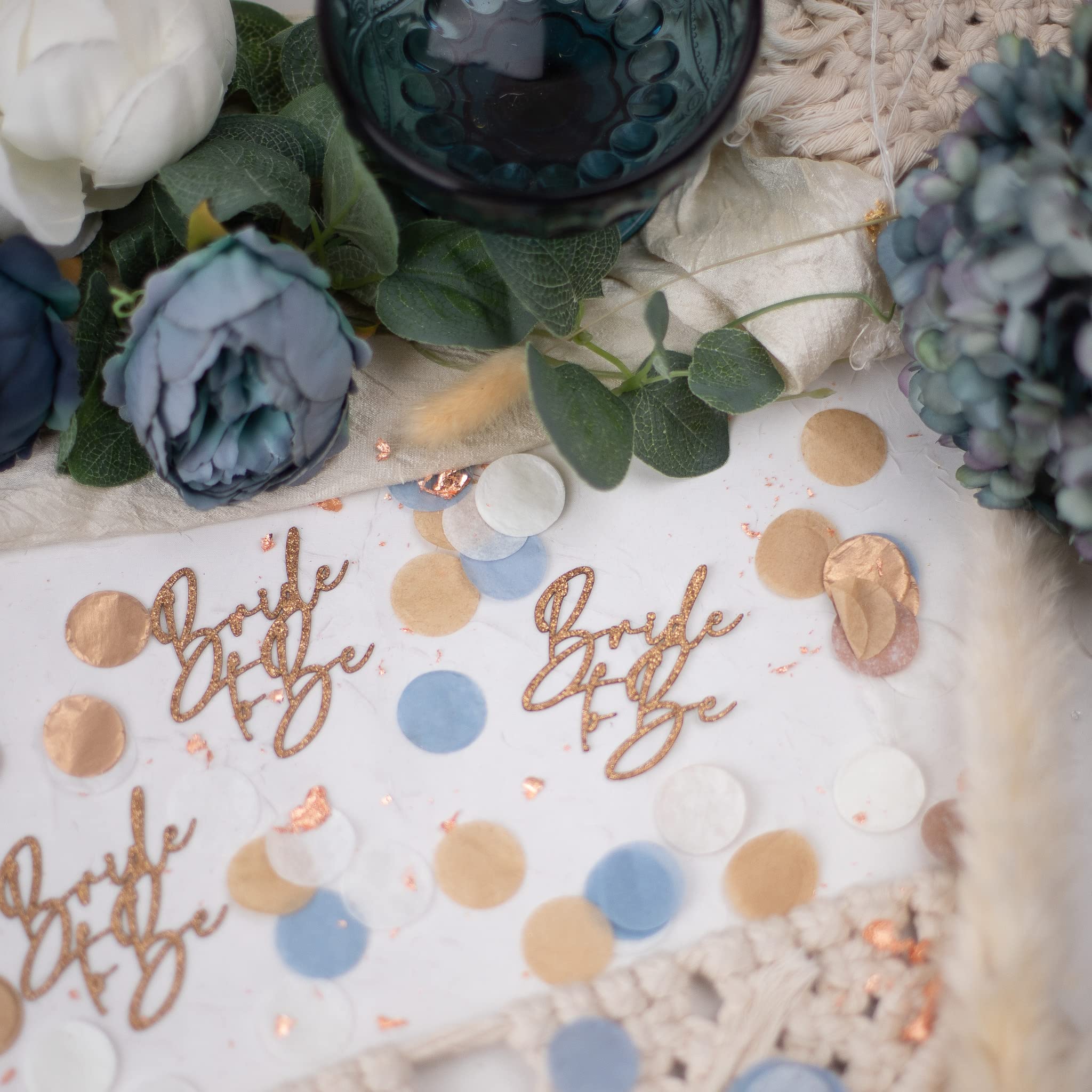 Dusty Blue Confetti for Bridal Shower Decorations - Bride to Be Party Supplies - Perfect for Wedding Showers, Bachelorette Parties & Bridal Events