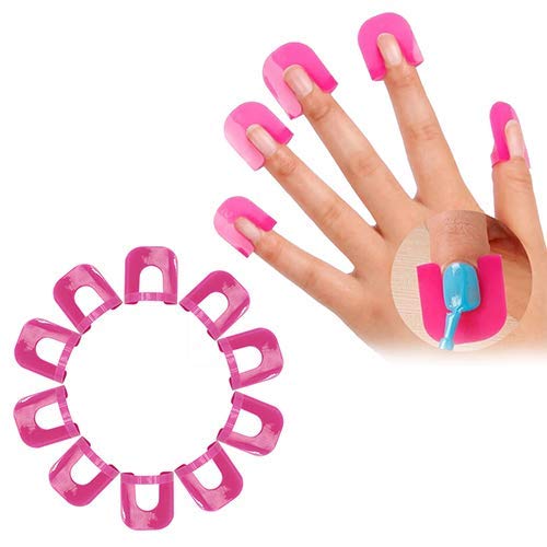 NESA® 26 Pcs Nail Polish Tips Cover Edge Anti-Flooding Plastic Template Clip Manicure Tools Set - Professional Nail Art Accessories for Salon & Home Use