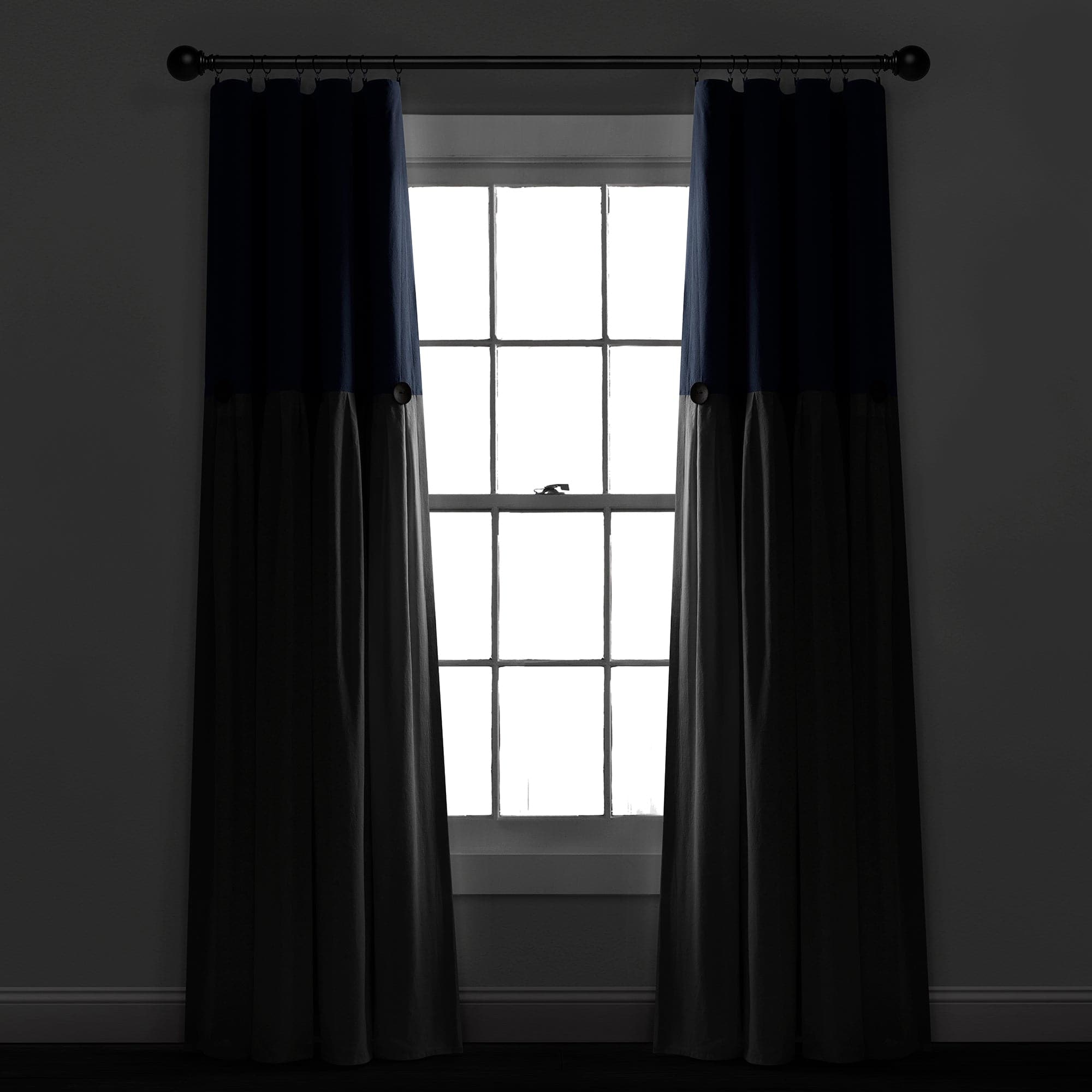 Blackout Linen Curtain Panels with Button Lining - 100% Light Blocking Window Drapes for Bedroom & Living Room Privacy & Sleep